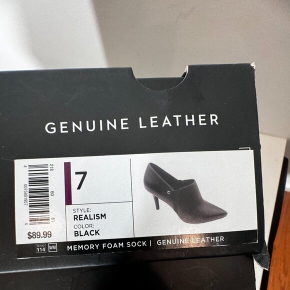 Simply Vera Genuine Leather Memory Foam Sock Black Women's Booties - Size 7 - Picture 7 of 7